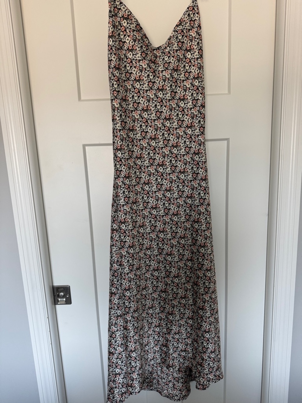 Abercrombie & Fitch Black Floral Slip Dress with Pink & White Flowers
